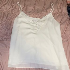 Cream laced tank top